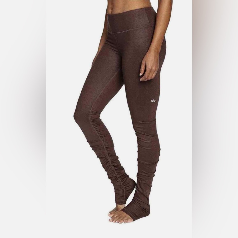 Alo Yoga Brown Goddess Leggings Size Small Smoothing Sweat Wicking Workout Gym